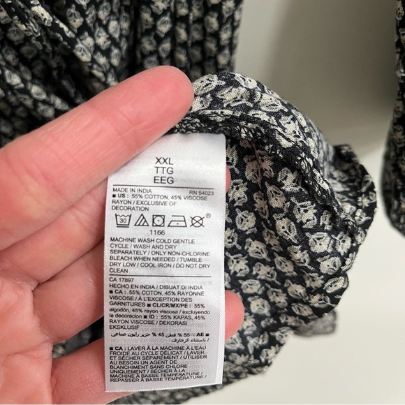 Old Navy Oversized Long Sleeve Printed Mini Dress Peasant Belted Balloon XXL - Picture 12 of 14